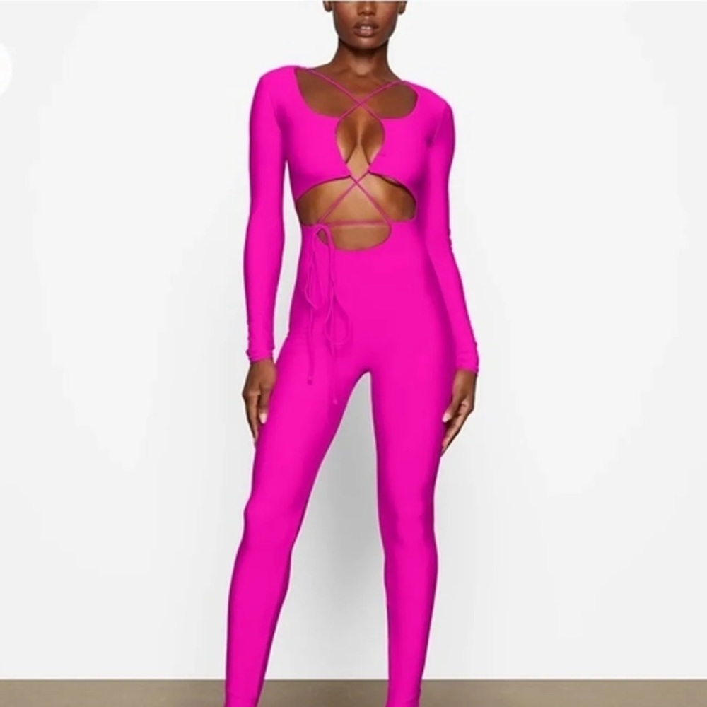 Skims lace up catsuit